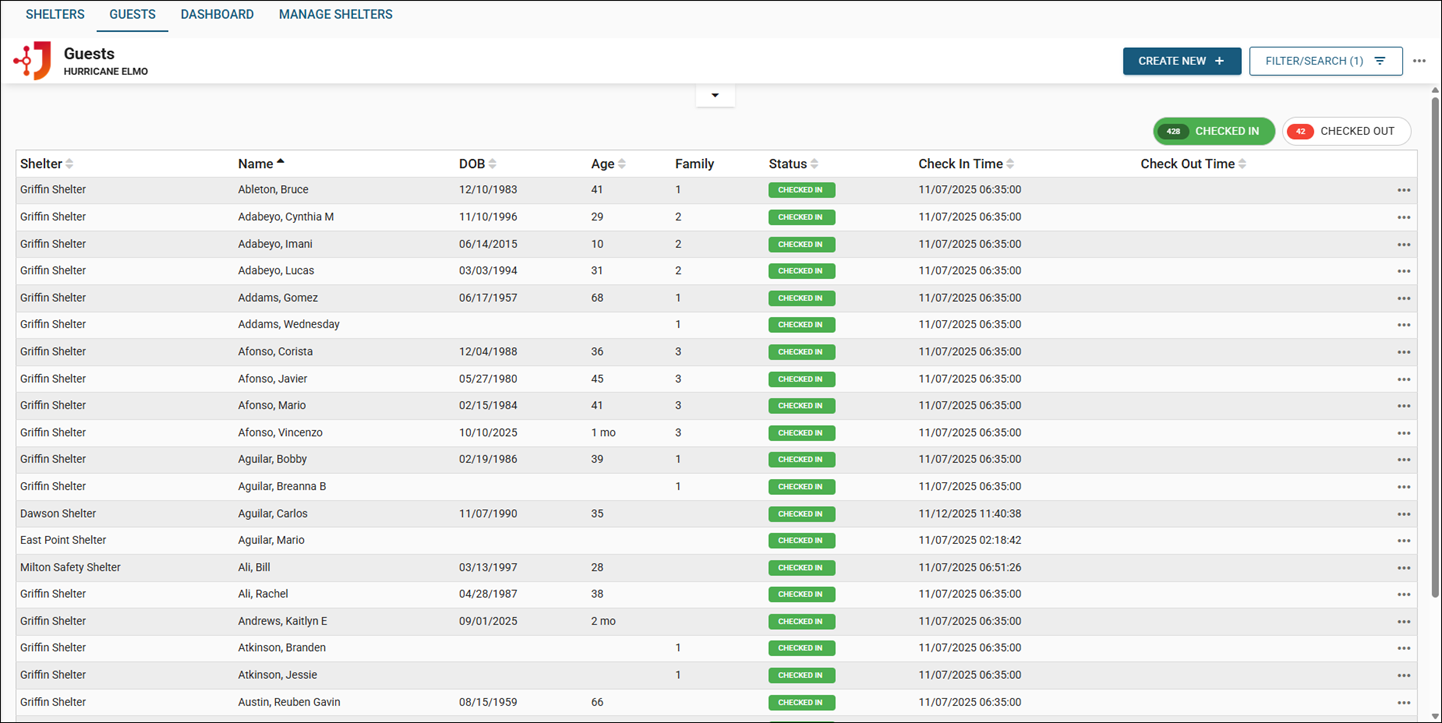 Click image to enlarge Guest List